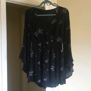 Anthropologie Flower Embroidered Summer Dress